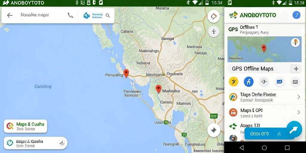 Tampilan antarmuka ANOBOYTOTO dengan peta GPS offline yang jelas.