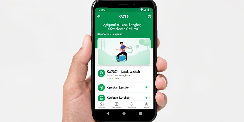 Antarmuka KA789 dengan grafik langkah dan kalori terbakar.