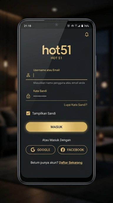 Tampilan halaman login hot51